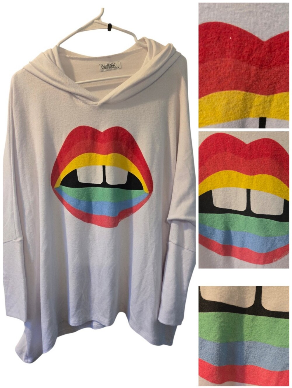 Lauren Moshi Rainbow Gap Tooth wilma hoodie/cape